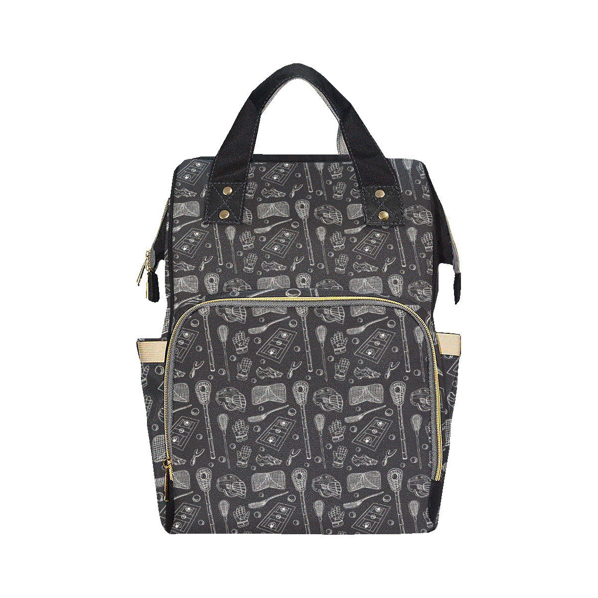 Lacrosse Pattern Print Design 01 Diaper Bag Backpack