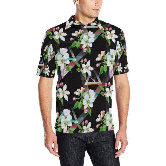 Apple blossom Pattern Print Design AB07 Men Polo Shirt