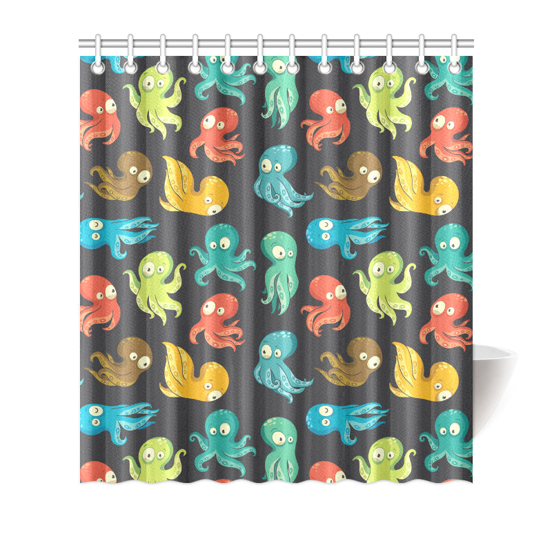 Octopus Pattern Print Design A01 Shower Curtain