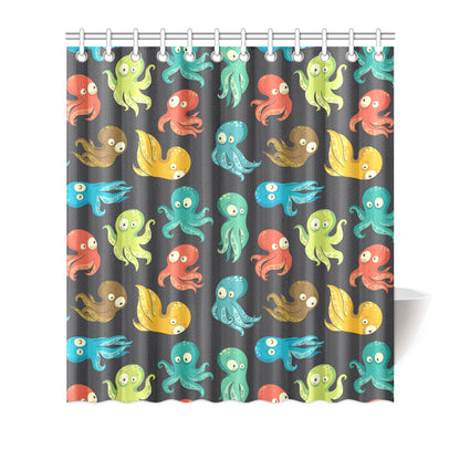 Octopus Pattern Print Design A01 Shower Curtain