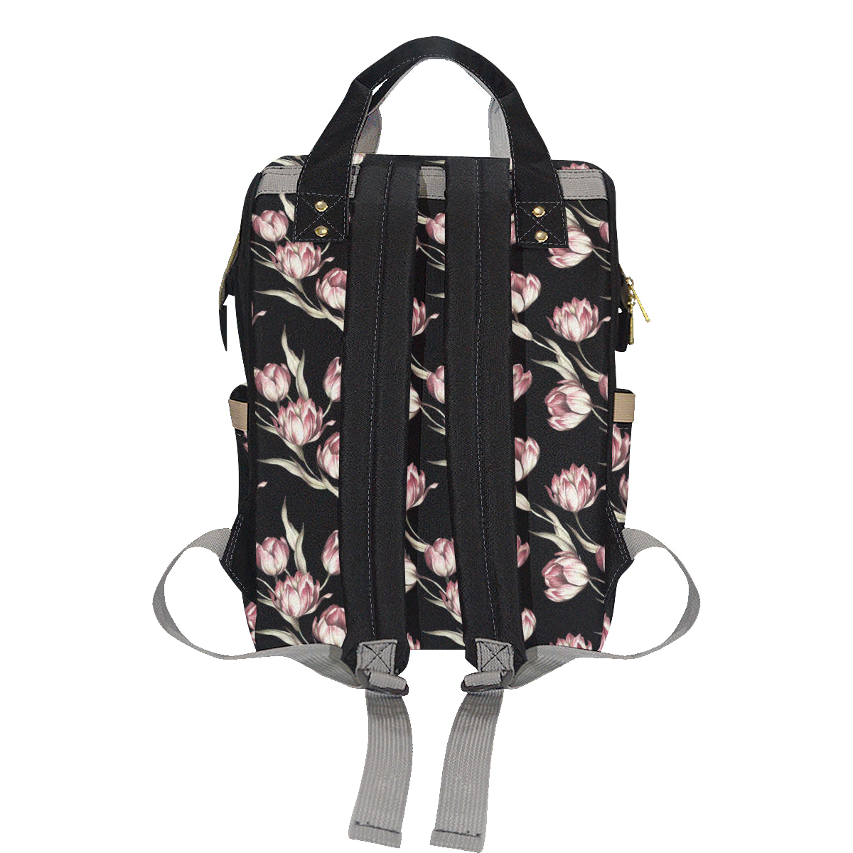Tulip Pink Pattern Print Design TP02 Diaper Bag Backpack