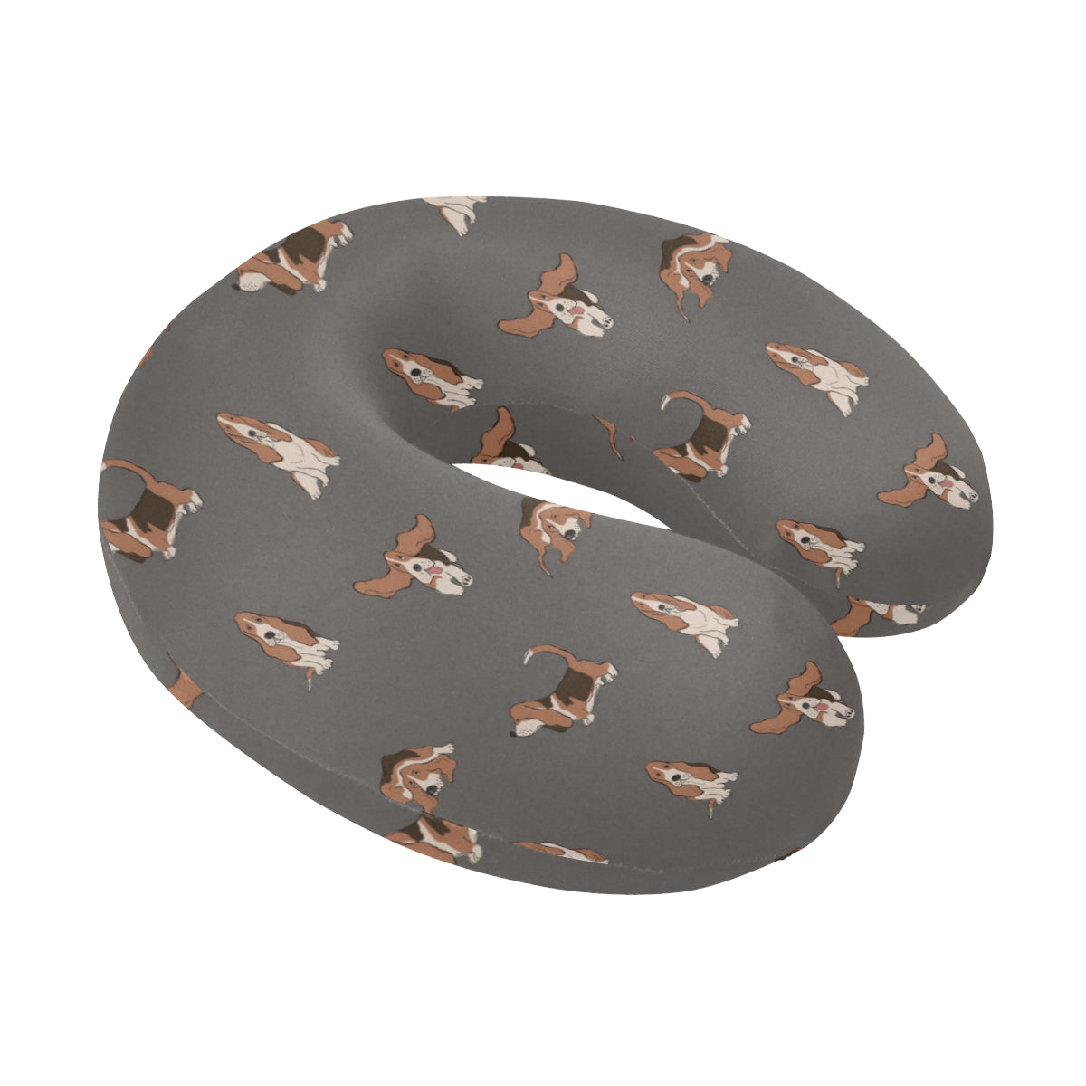 Basset Hound Pattern Print Design 03 U-Shaped Travel Neck Pillow