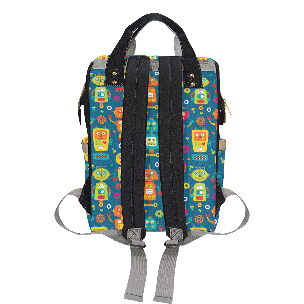 Robot Pattern Print Design A04 Diaper Bag Backpack