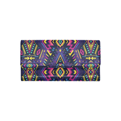 Aztec Pattern Print Design 07 Women's Trifold Wallet