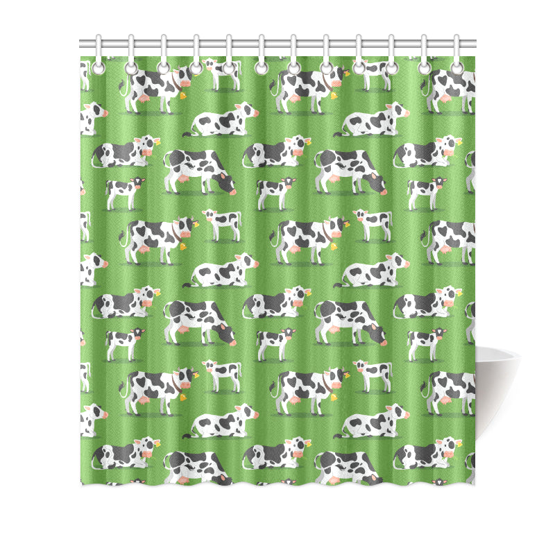 Cow Happy Print Pattern Shower Curtain