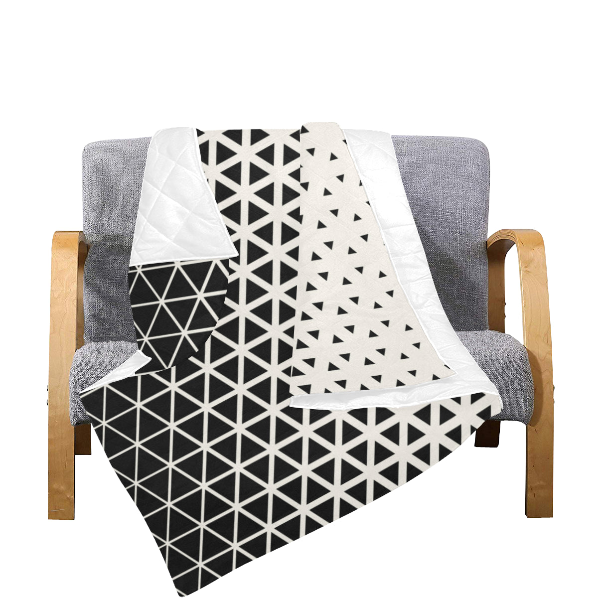 Geometric Black White Pattern Print Design 03 Premium Quilt