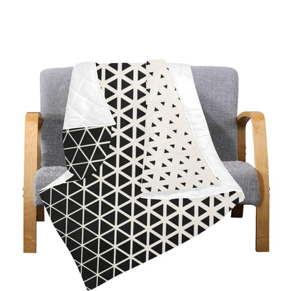Geometric Black White Pattern Print Design 03 Premium Quilt