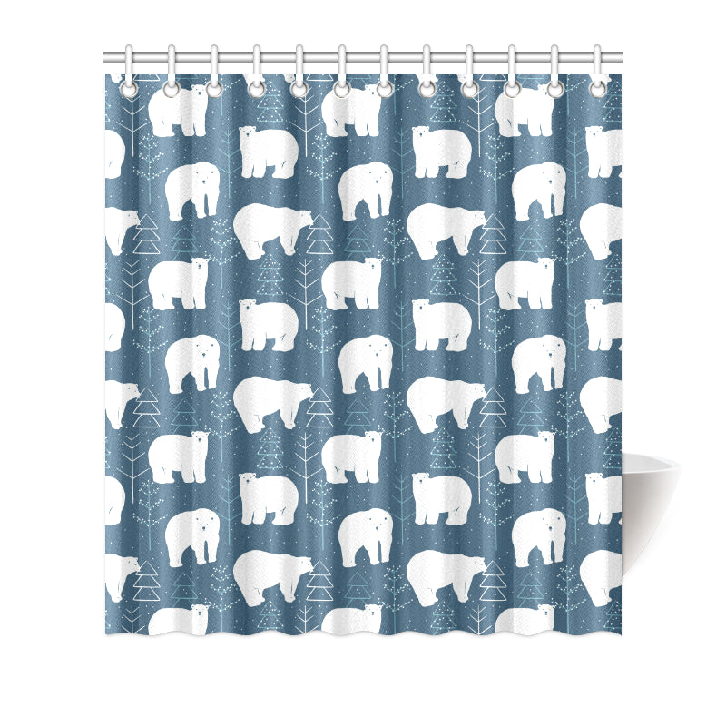 Polar Bear Pattern Print Design A01 Shower Curtain