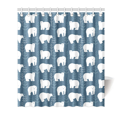 Polar Bear Pattern Print Design A01 Shower Curtain