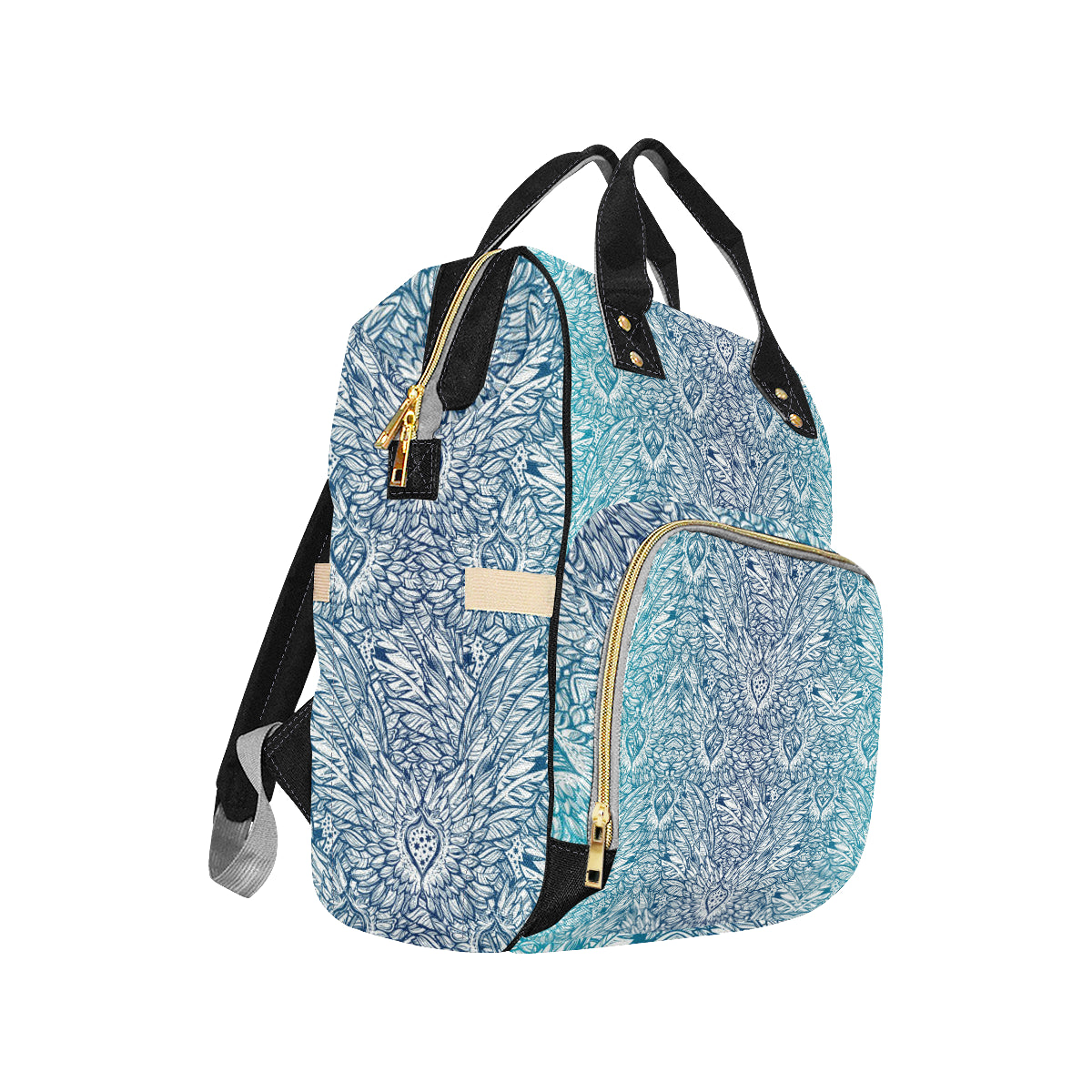 Angel Wings Boho Design Themed Print Diaper Bag Backpack