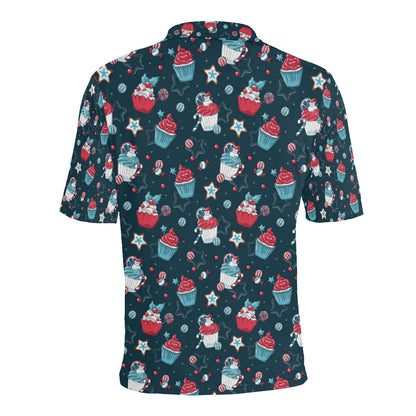 Cupcake Pattern Print Design 03 Men Polo Shirt