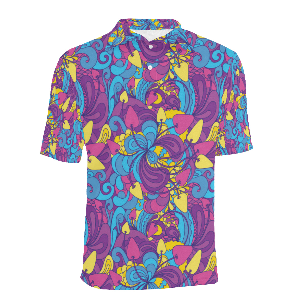 Psychedelic Mushroom Pattern Print Design A03 Men Polo Shirt