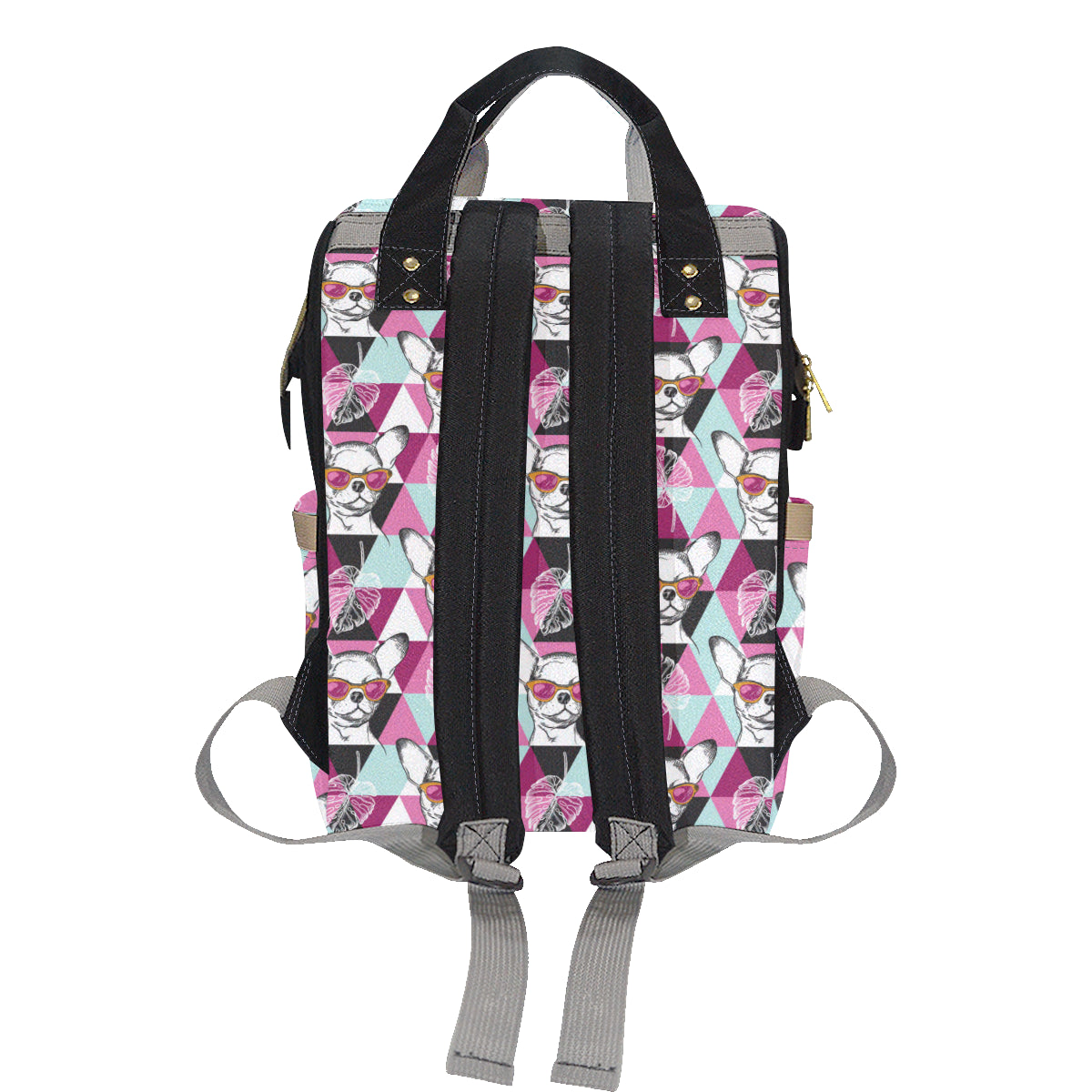 Chihuahua Cute Triangle Pattern Diaper Bag Backpack