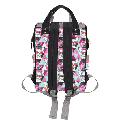 Chihuahua Cute Triangle Pattern Diaper Bag Backpack