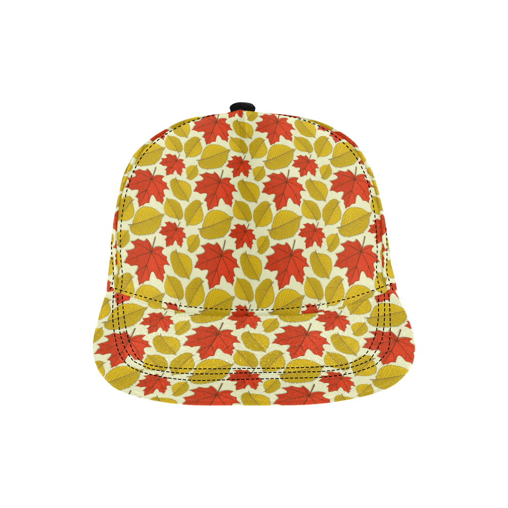 Elm Maple Leave Print Pattern Snapback Cap