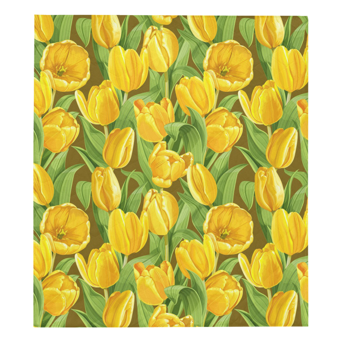 Tulip Yellow Pattern Print Design TP010 Premium Quilt