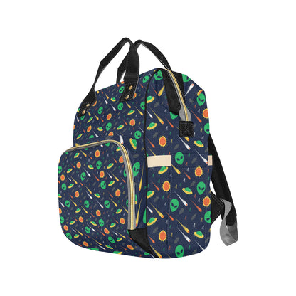 Alien UFO Pattern Print Design 05 Diaper Bag Backpack