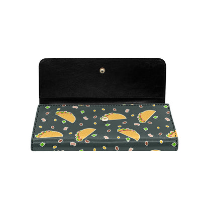 Taco Pattern Print Design TC02 Women's Trifold Wallet