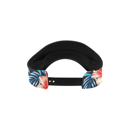 Red Hibiscus Blue Scene Unisex Sun Visor