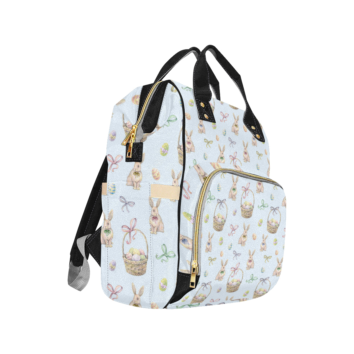 Rabbit Easter Eggs Pattern Print Design 03 Diaper Bag Backpack