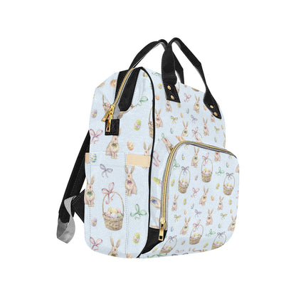Rabbit Easter Eggs Pattern Print Design 03 Diaper Bag Backpack