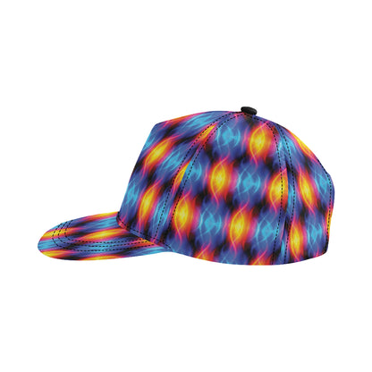 Flame Fire Blue Design Print Snapback Cap