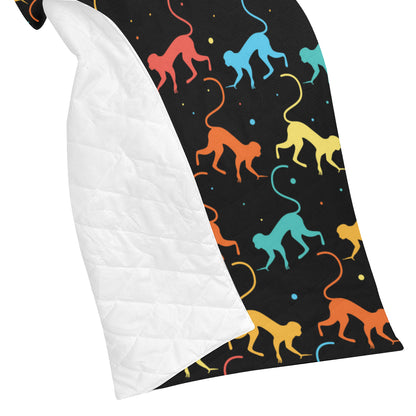 Monkey Pattern Print Design 01 Premium Quilt