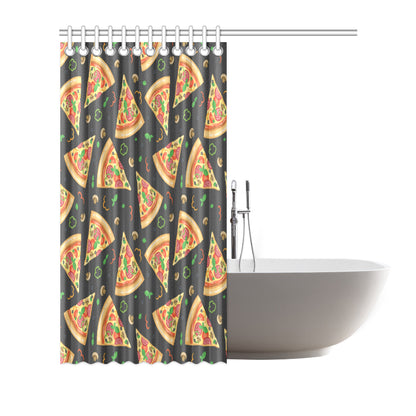 Pizza Pattern Print Design A02 Shower Curtain