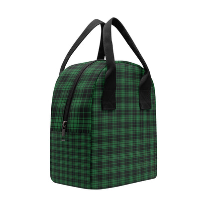 Green Tartan Plaid Pattern Insulated Lunch Bag