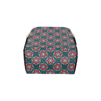 Poinsettia Pattern Print Design A03 Diaper Bag Backpack