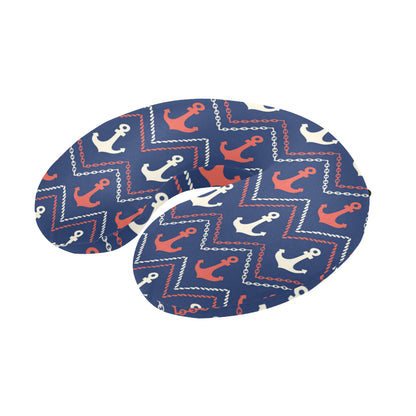 Anchor Pattern Print Design 07 U-Shaped Travel Neck Pillow
