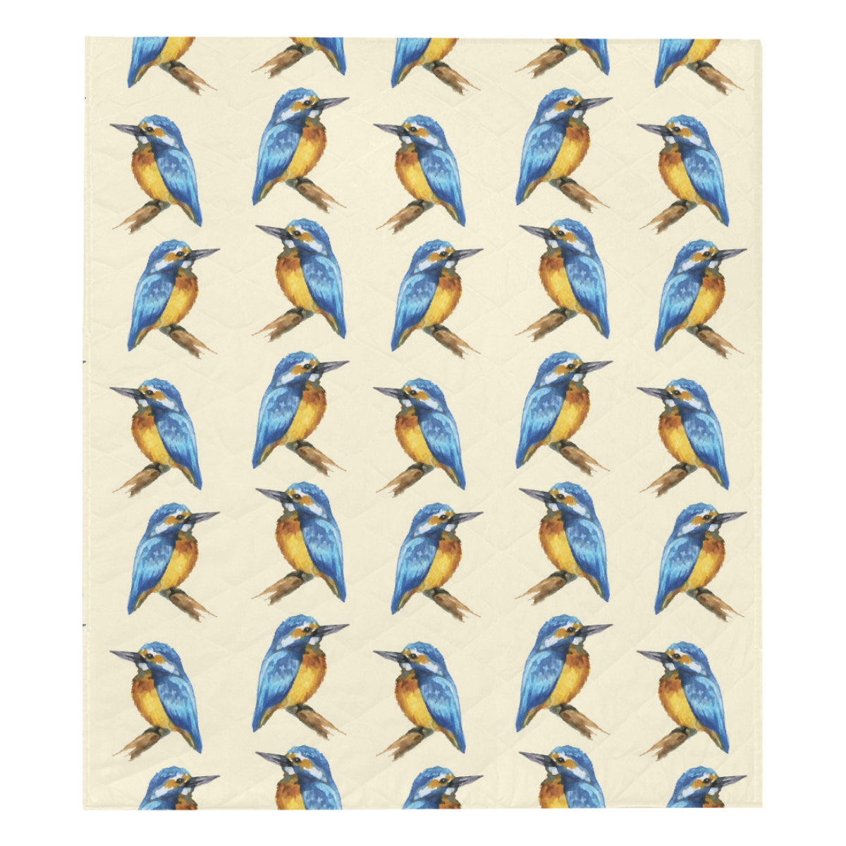 Kingfisher Pattern Print Design 01 Premium Quilt