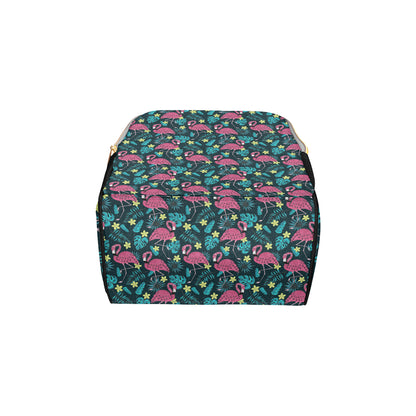 Flamingo Print Pattern Diaper Bag Backpack