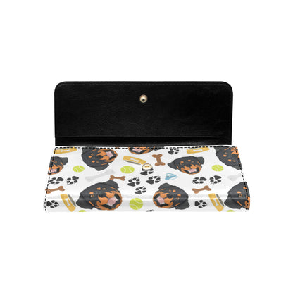 Rottweiler Pattern Print Design A04 Women's Trifold Wallet