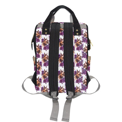 Chihuahua Purple Floral Diaper Bag Backpack