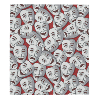 Acting Mask Pattern Print Design 01 Premium Quilt