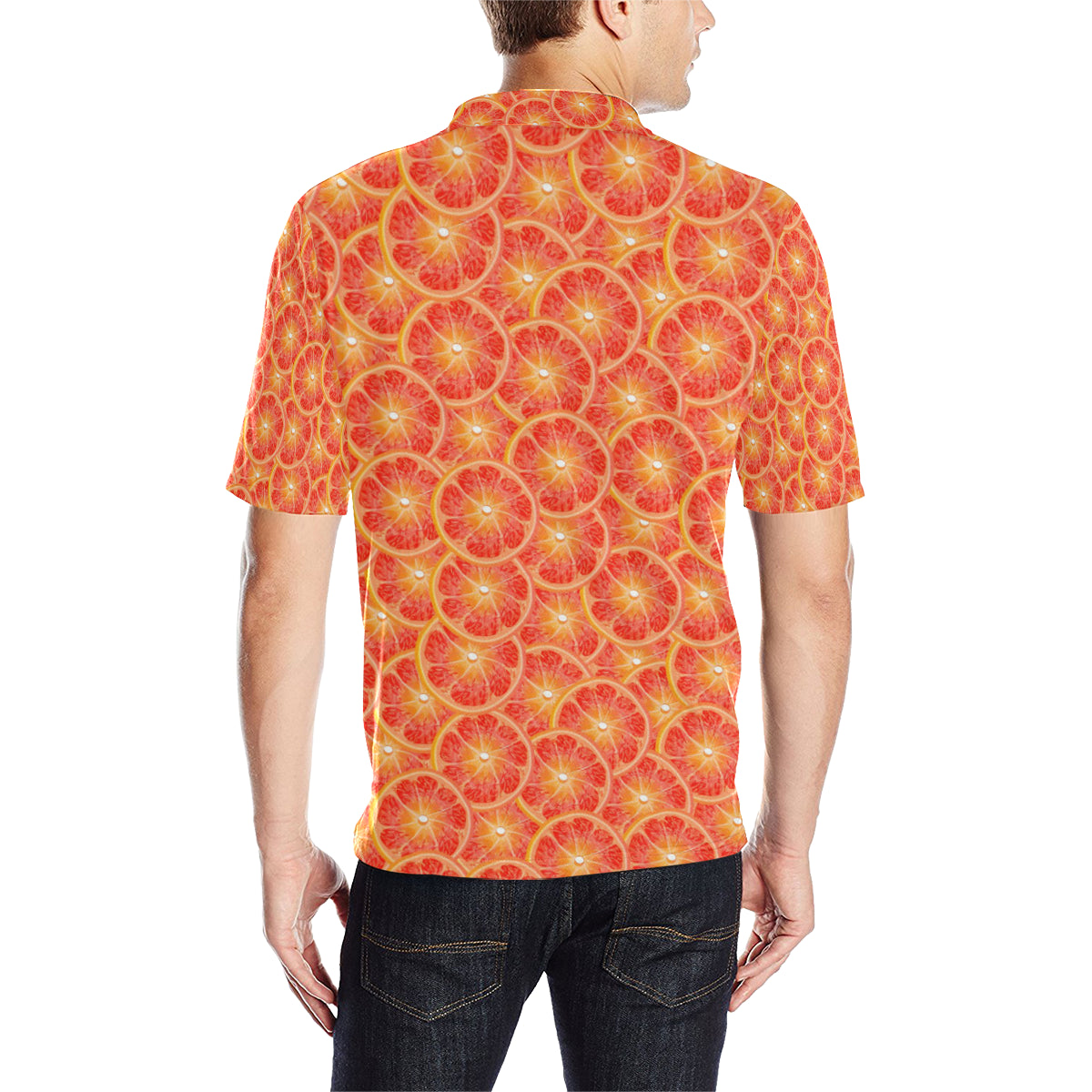 Grapefruit Pattern Print Design GF06 Men Polo Shirt