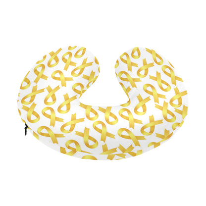 Childhood cancer Pattern Print Design 02 U-Shaped Travel Neck Pillow
