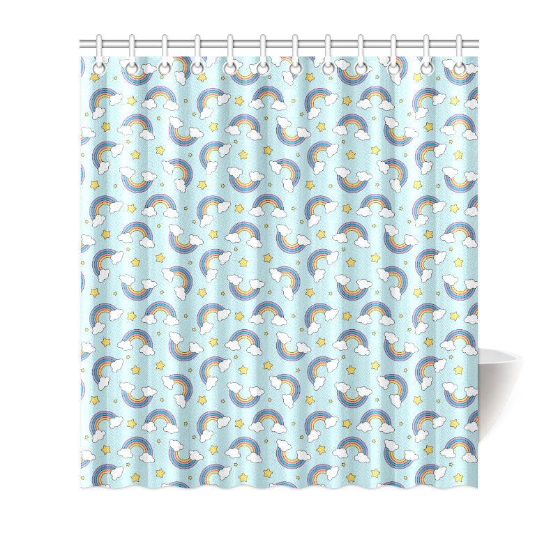 Rainbow Cloud Print Pattern Shower Curtain