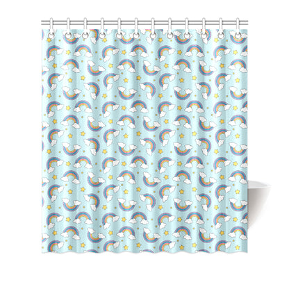 Rainbow Cloud Print Pattern Shower Curtain