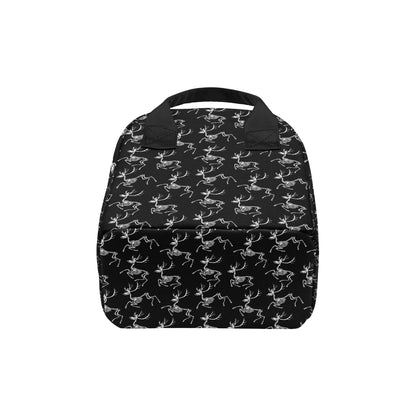 Deer Skeleton Print Pattern Insulated Lunch Bag