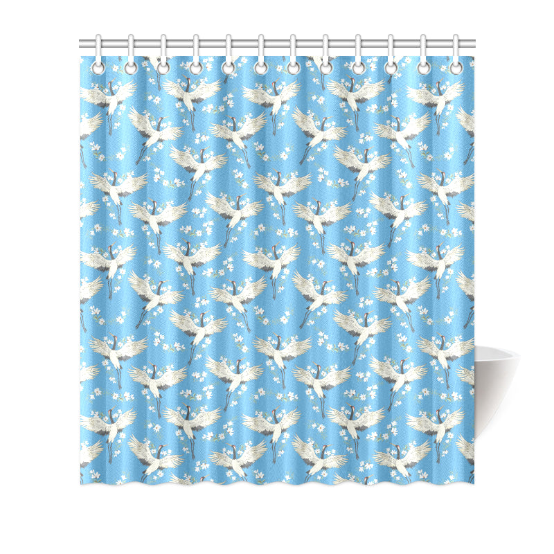 Crane Pattern Print Design 03 Shower Curtain