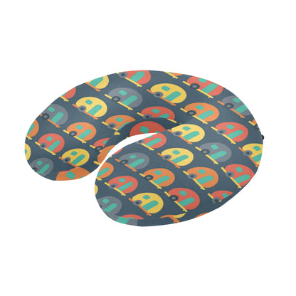 Camper Pattern Print Design 02 U-Shaped Travel Neck Pillow