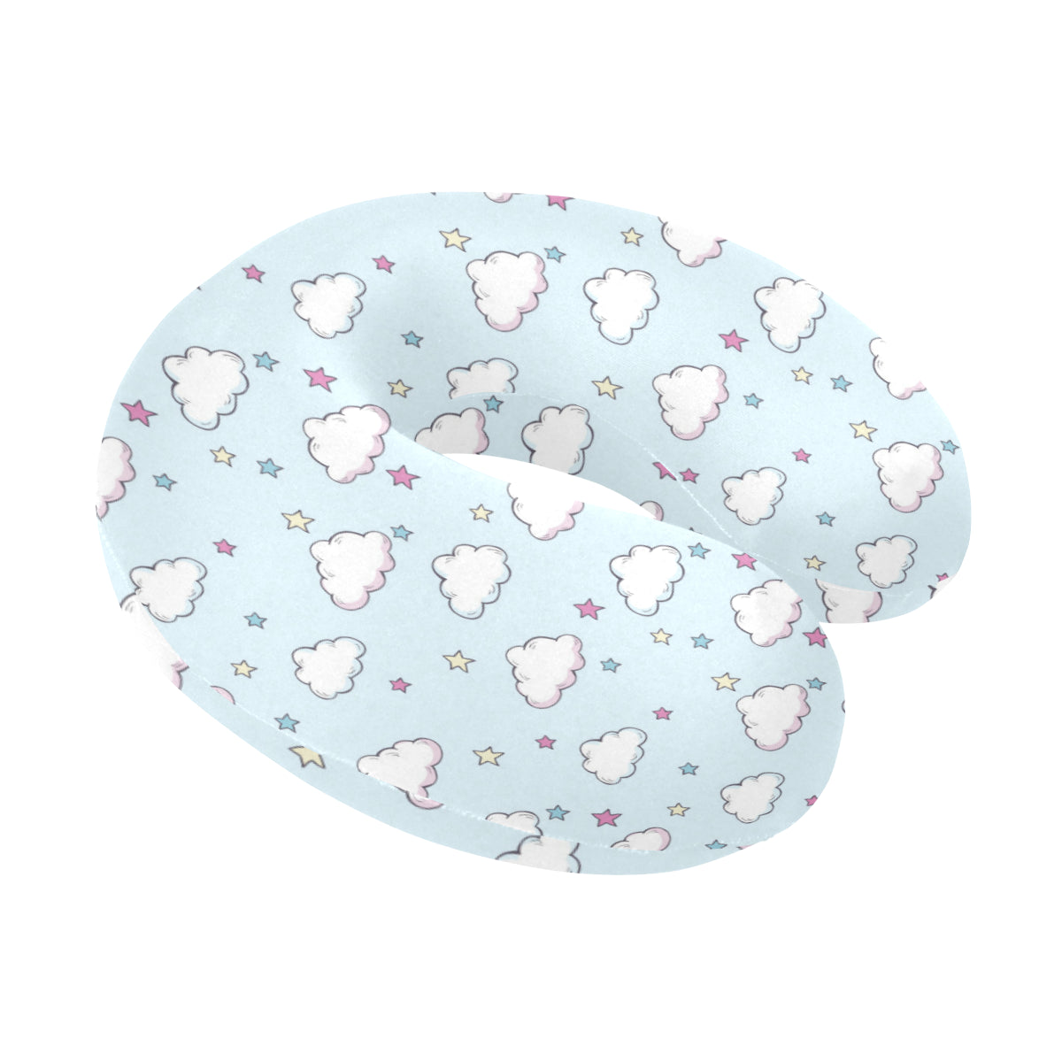 Cloud Pattern Print Design 01 U-Shaped Travel Neck Pillow
