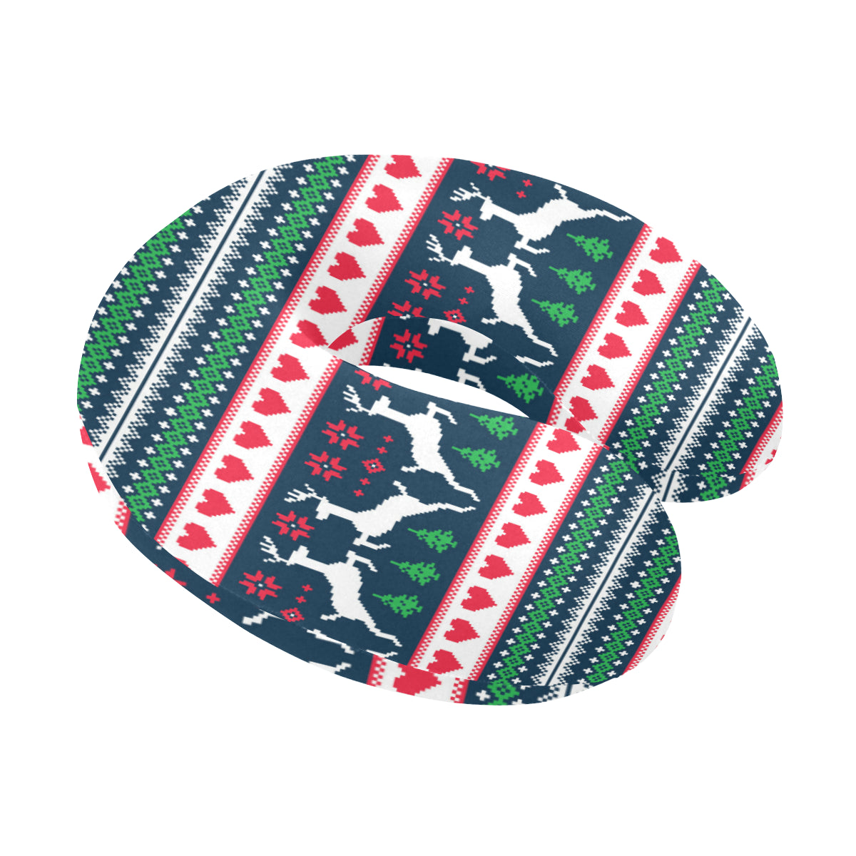 Reindeer Pattern Print Design 03 U-Shaped Travel Neck Pillow