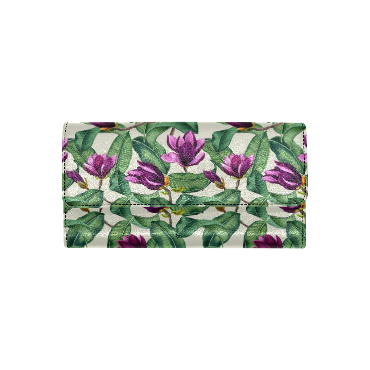 Magnolia Pattern Print Design MAG07 Women's Trifold Wallet