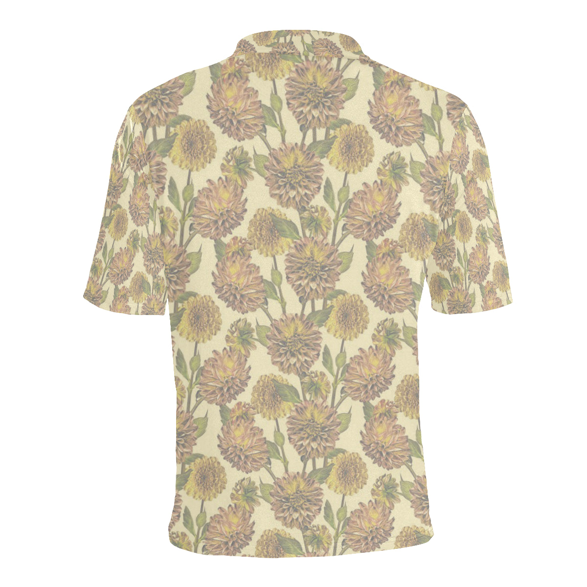 Dahlia Pattern Print Design DH09 Men Polo Shirt