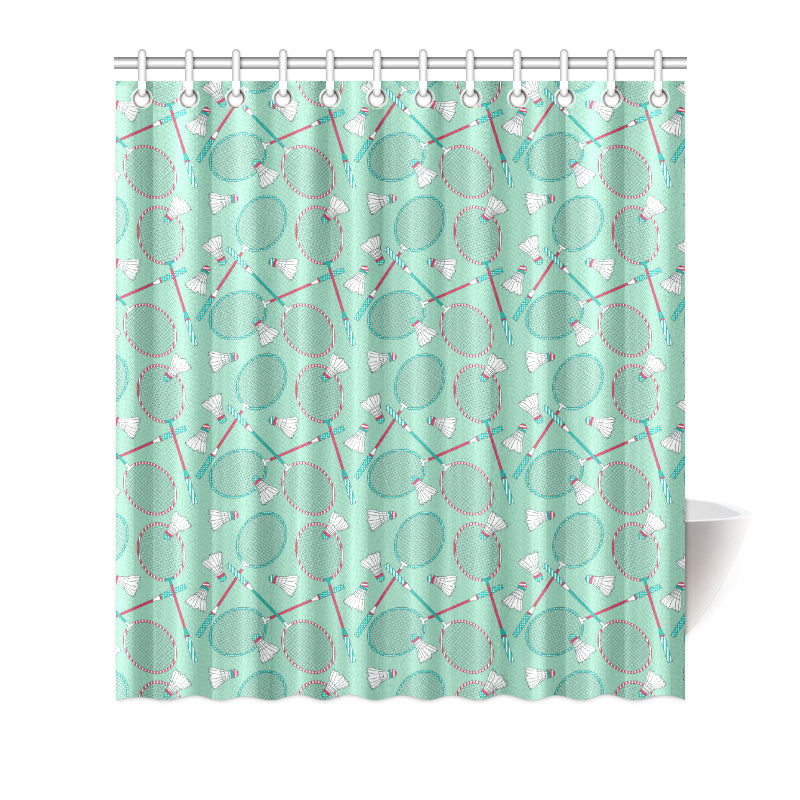 Badminton Pattern Print Design 05 Shower Curtain