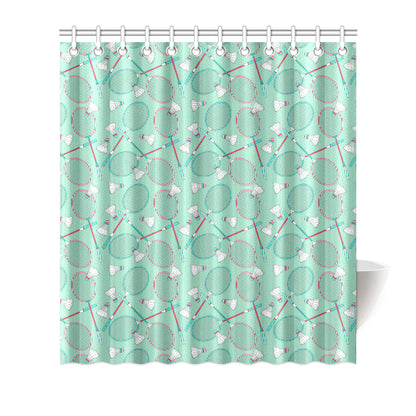 Badminton Pattern Print Design 05 Shower Curtain