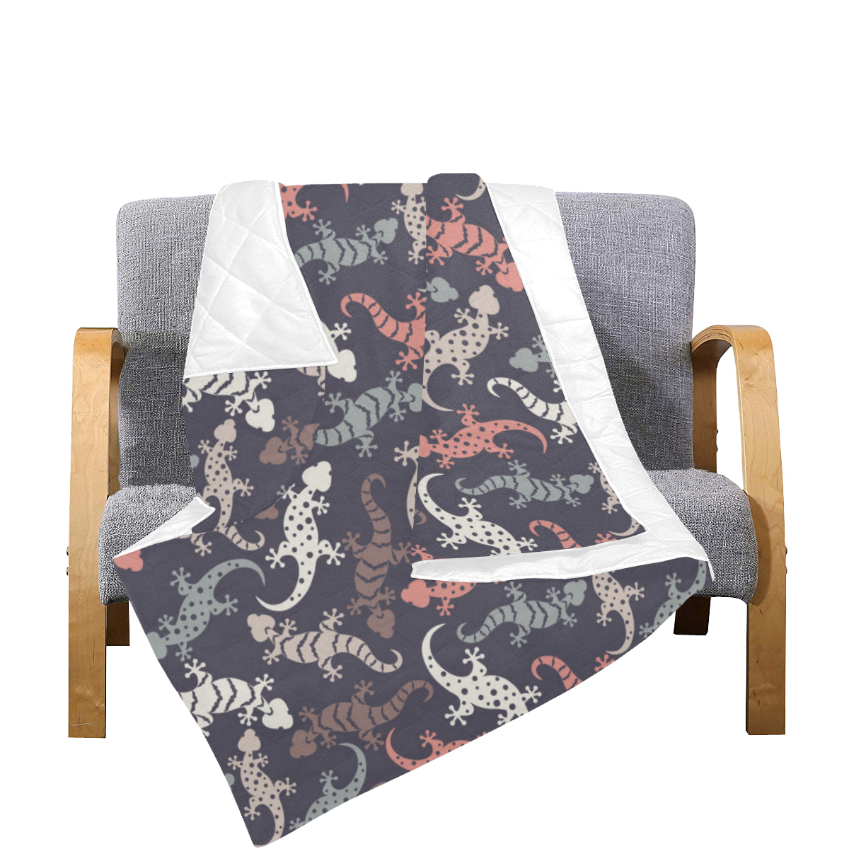 Gecko Pattern Print Design 02 Premium Quilt